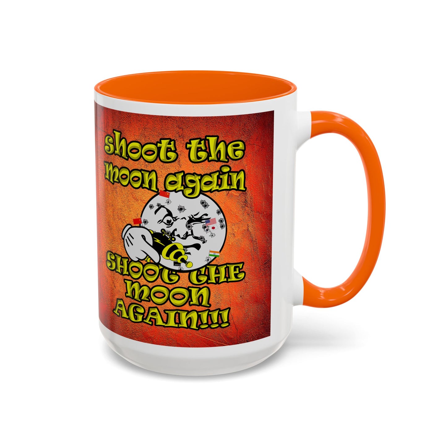 shoot the moon again - Accent Mug (burnt orange)
