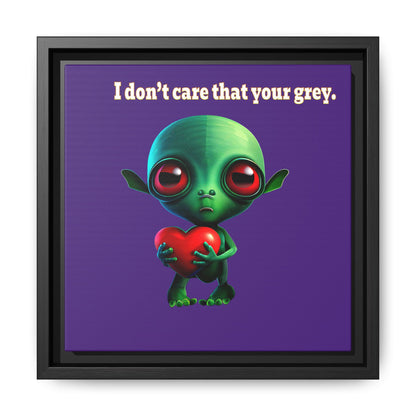I don't care that your grey - framed canvas art (purple)