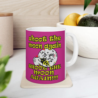 shoot the moon again - White Mug (pink)