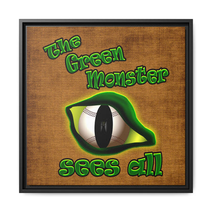 green monster - framed canvas art (brown papyrus)