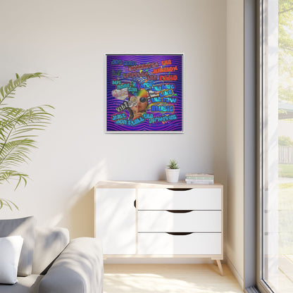 drop the beat - framed canvas art (purple wave)