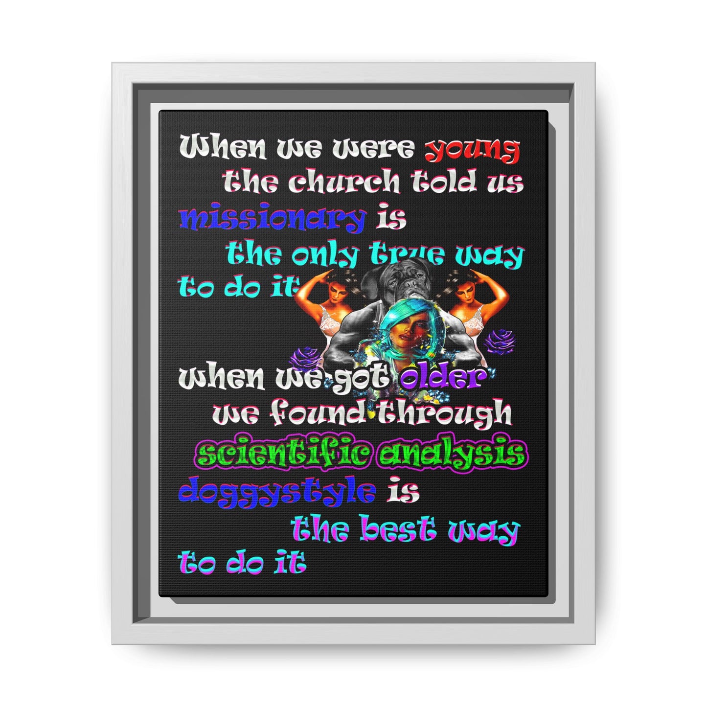 doggystyle - framed canvas art (black)