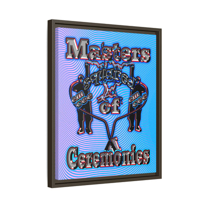 em cee squared - framed canvas art (light blue-purple wave)