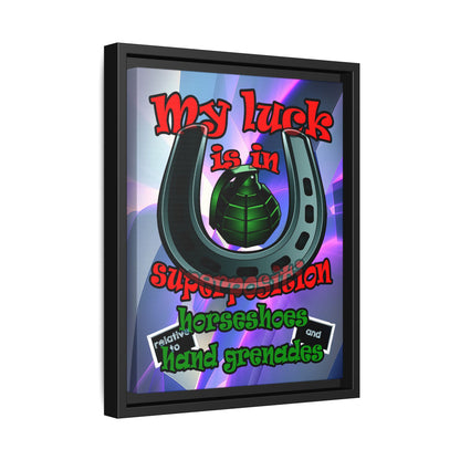 my luck - framed canvas art (grey-pink wave)