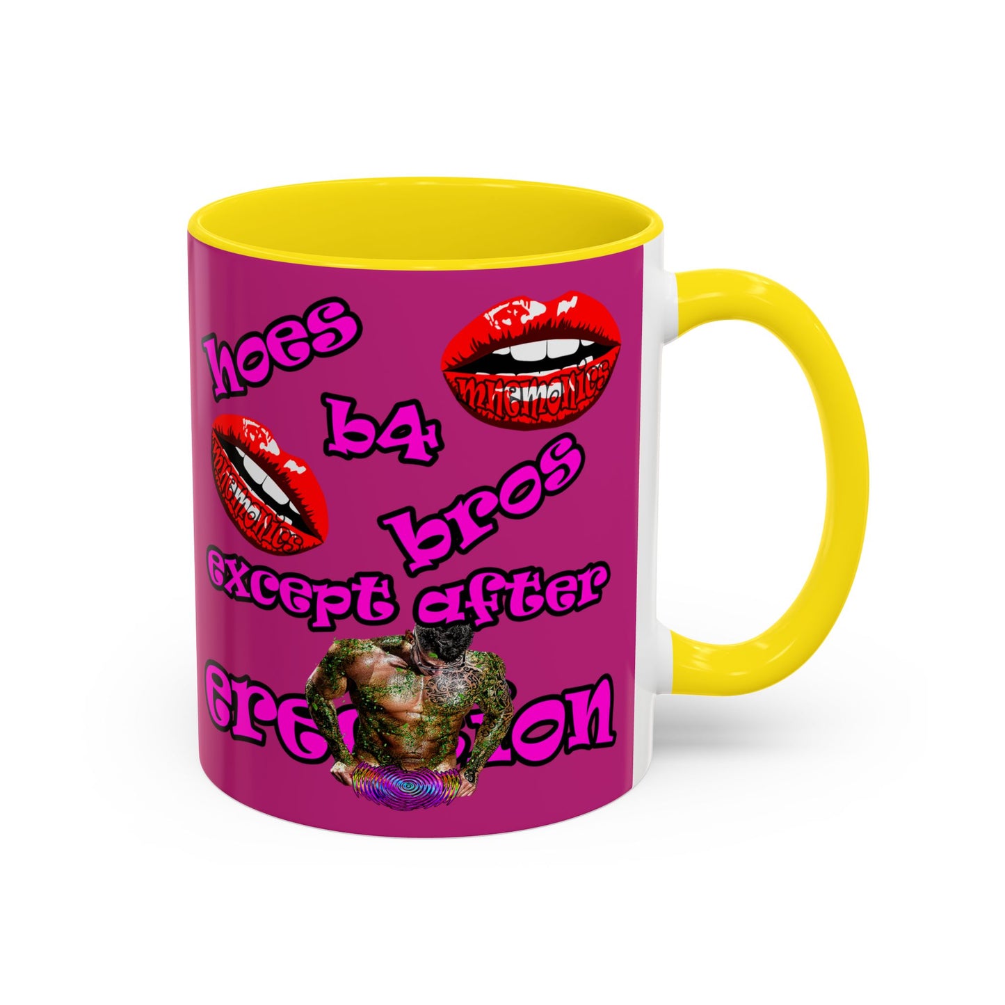 hoes b4 bros - Accent Mug (pink)