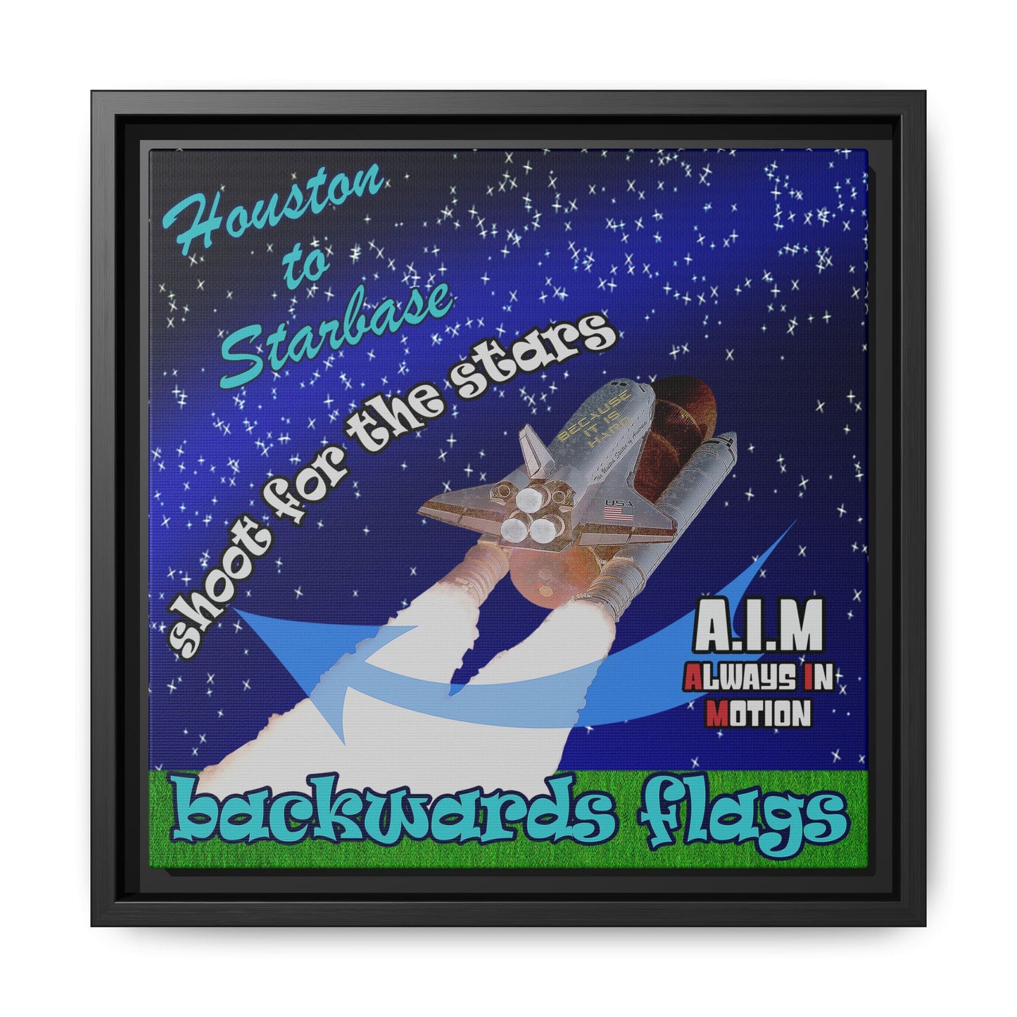 shoot for the stars - framed canvas art ('snoops' background)