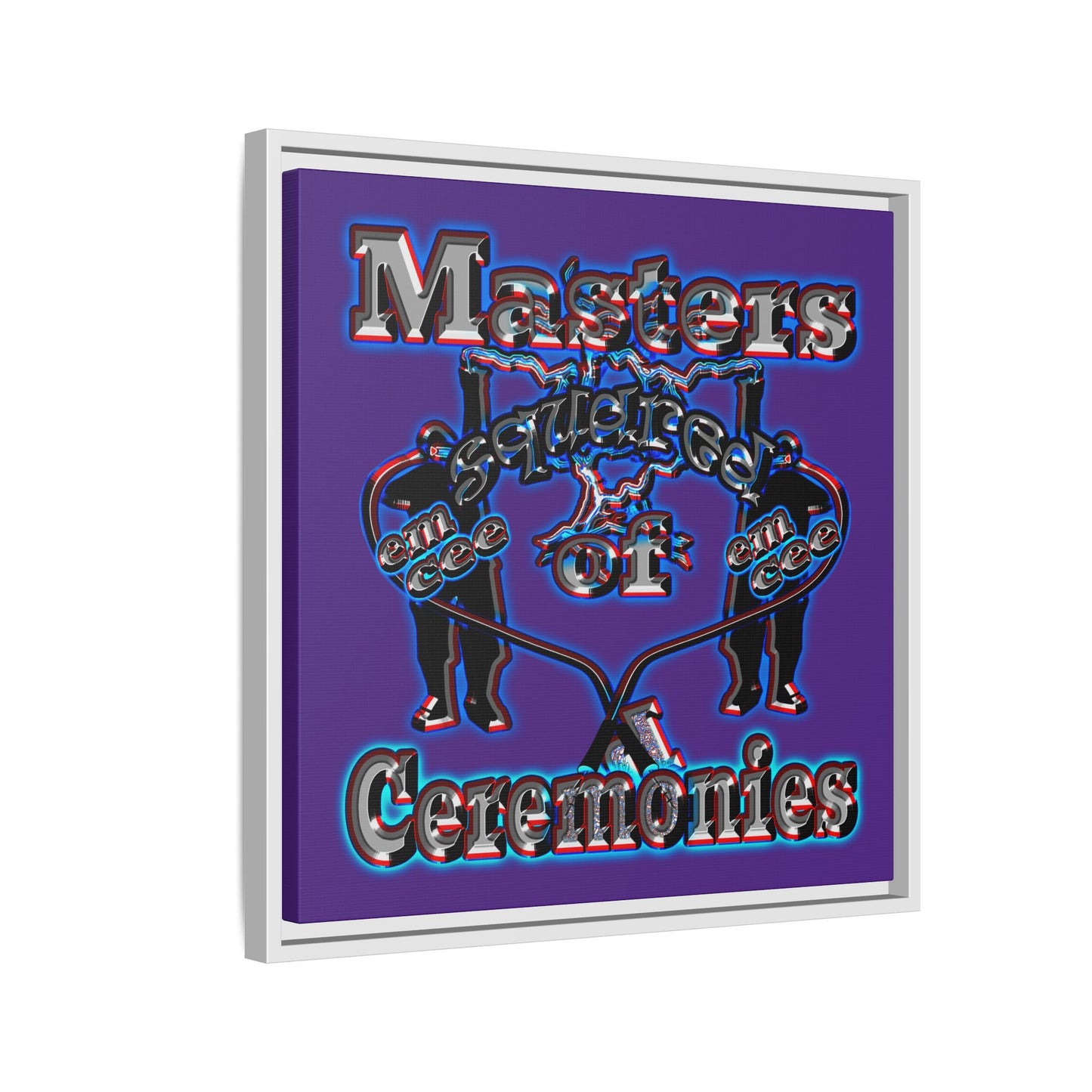 em cee squared - framed canvas art (purple)