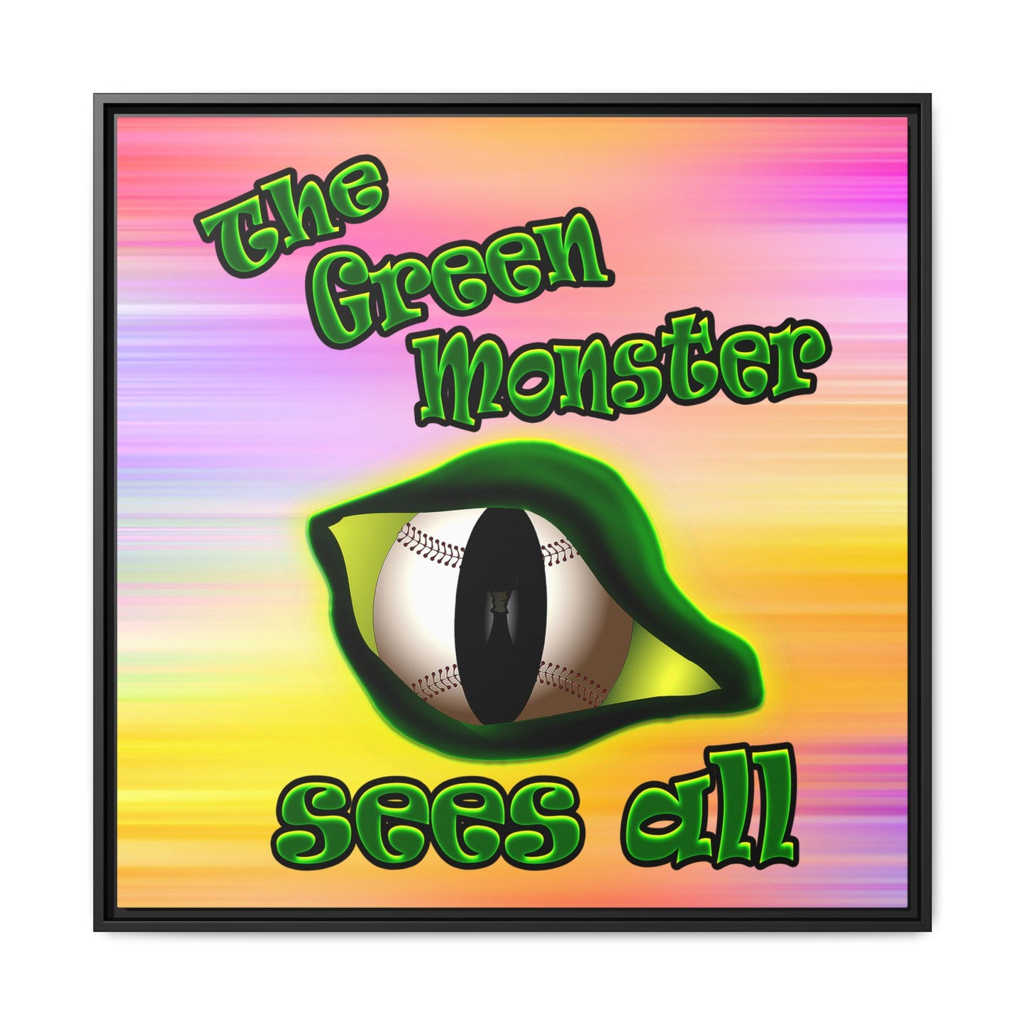 green monster - framed canvas art (color blur)