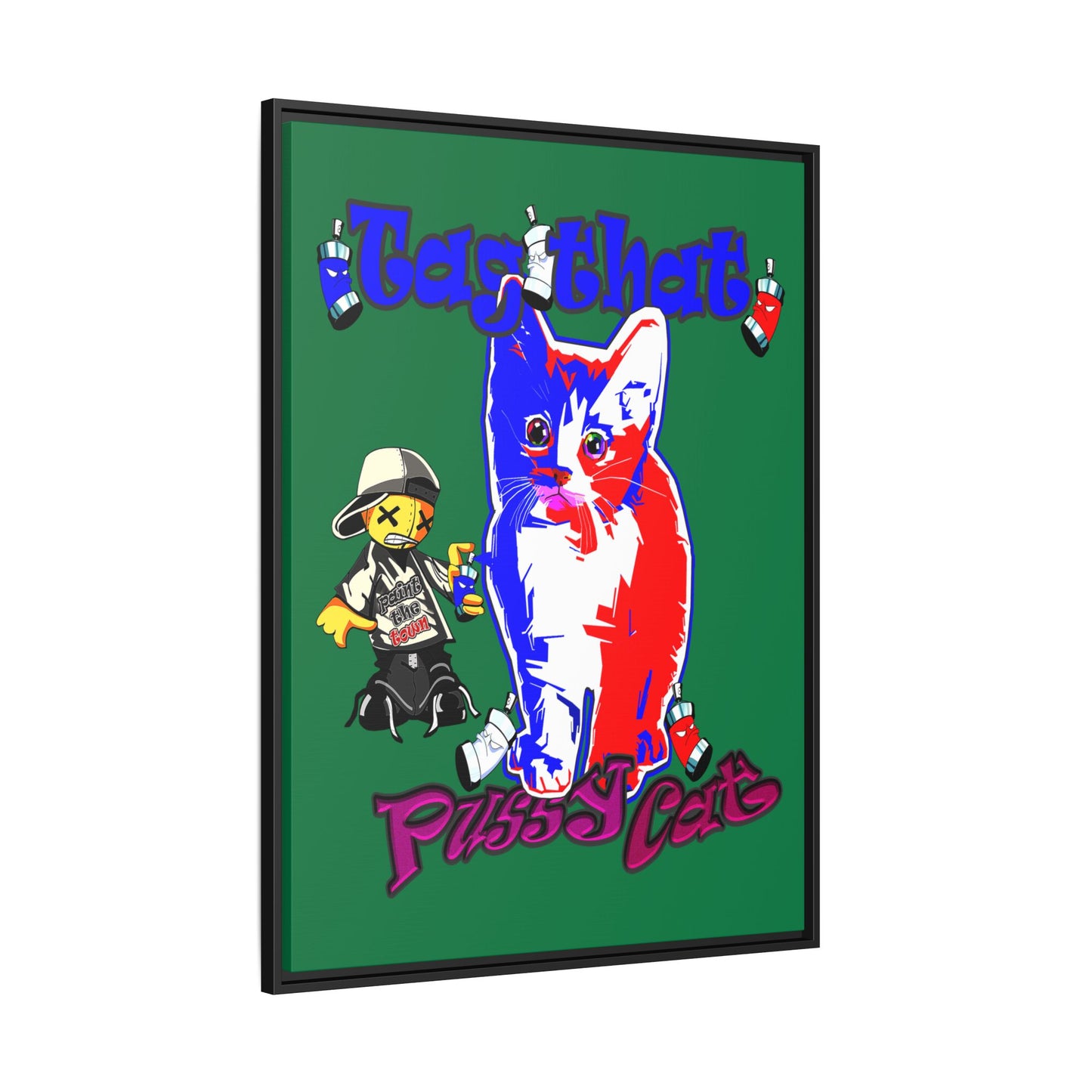 tag that - framed canvas art (dark green)