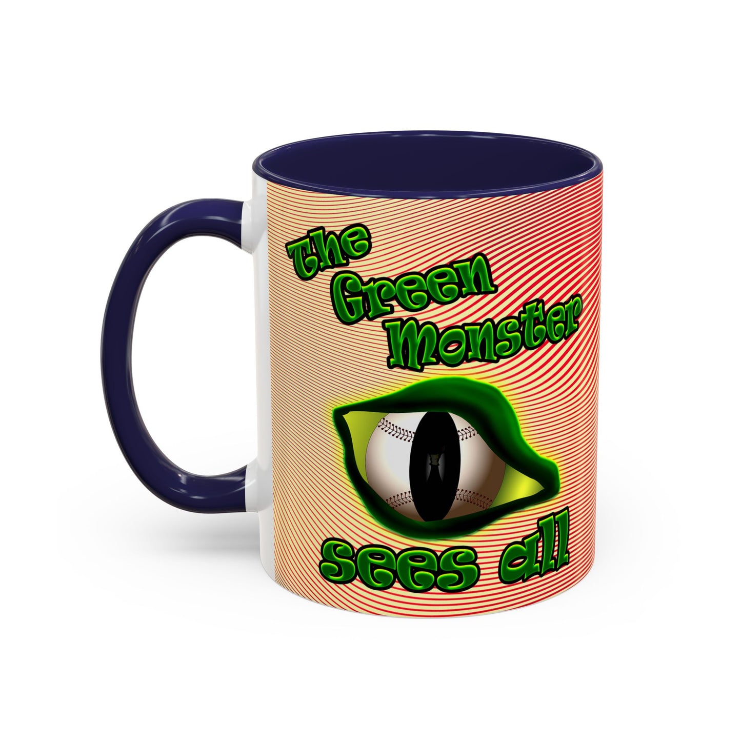 green monster - Accent Mug (yellow-orange wave)
