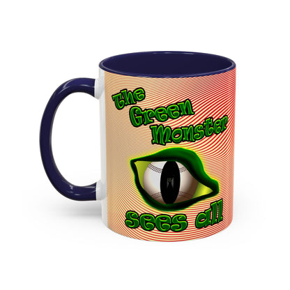 green monster - Accent Mug (yellow-orange wave)