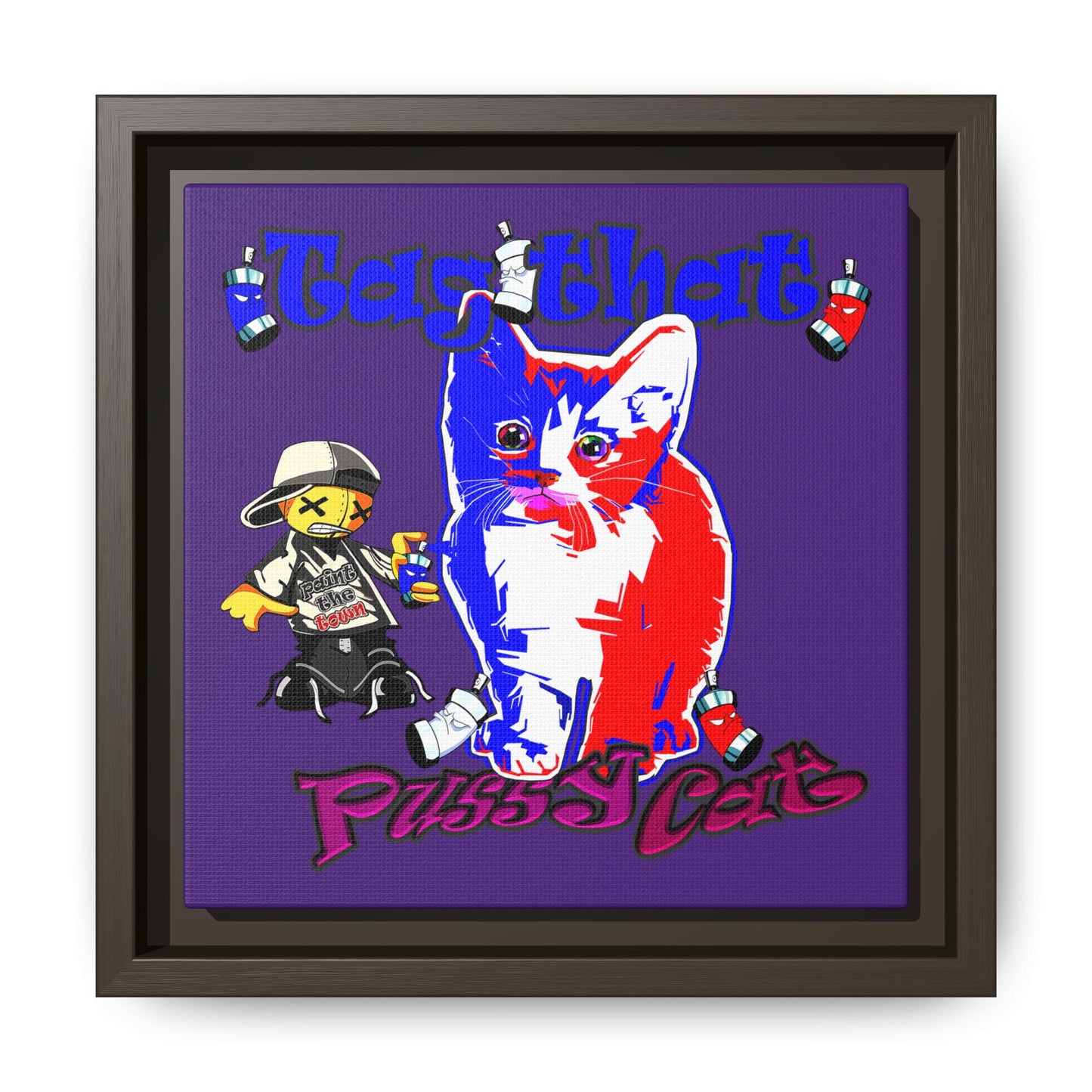 tag that - framed canvas art (purple)
