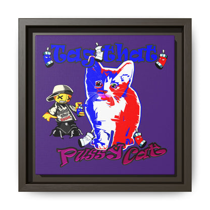 tag that - framed canvas art (purple)