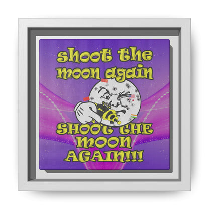 shoot the moon again - framed canvas art (purple-pink wave)