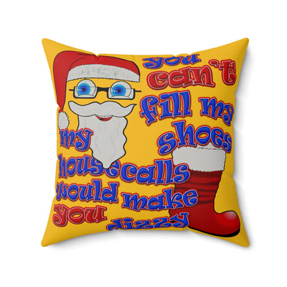 santa's shoes - Faux Suede Square Pillow - (yellow)