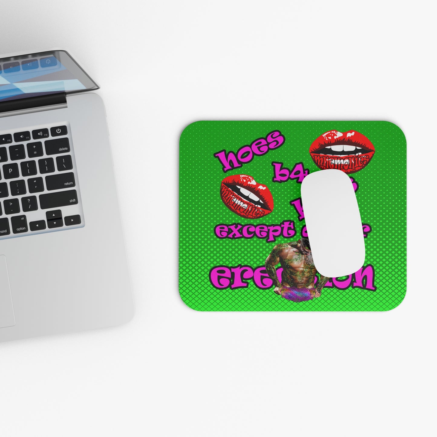 hoes b4 bros - Mouse Pad (Rectangle) (logo green)