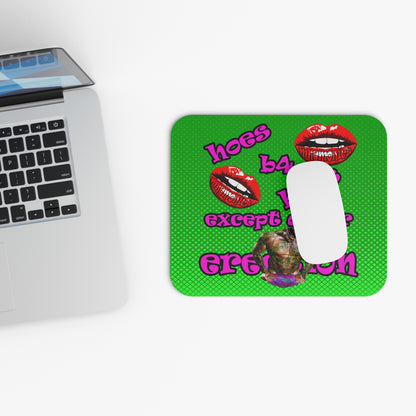 hoes b4 bros - Mouse Pad (Rectangle) (logo green)