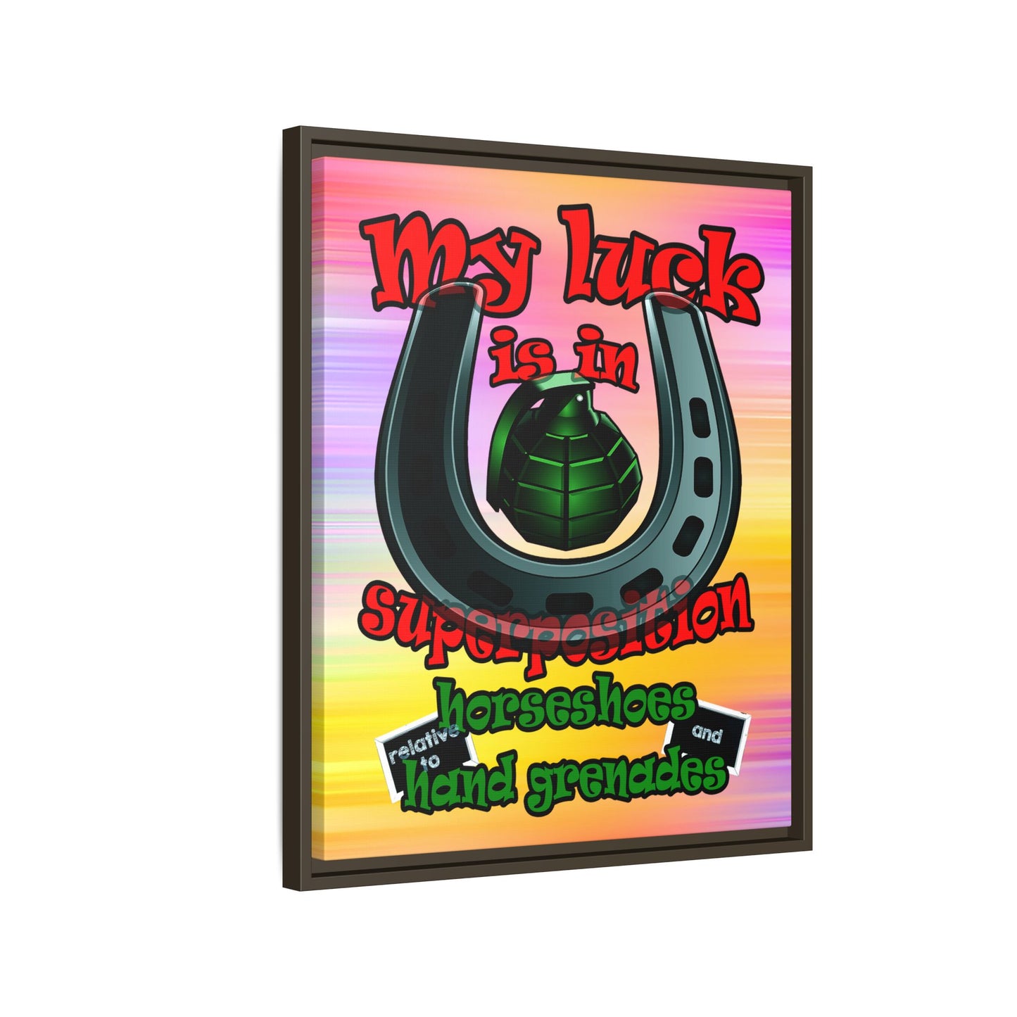 my luck - framed canvas art (color blur)