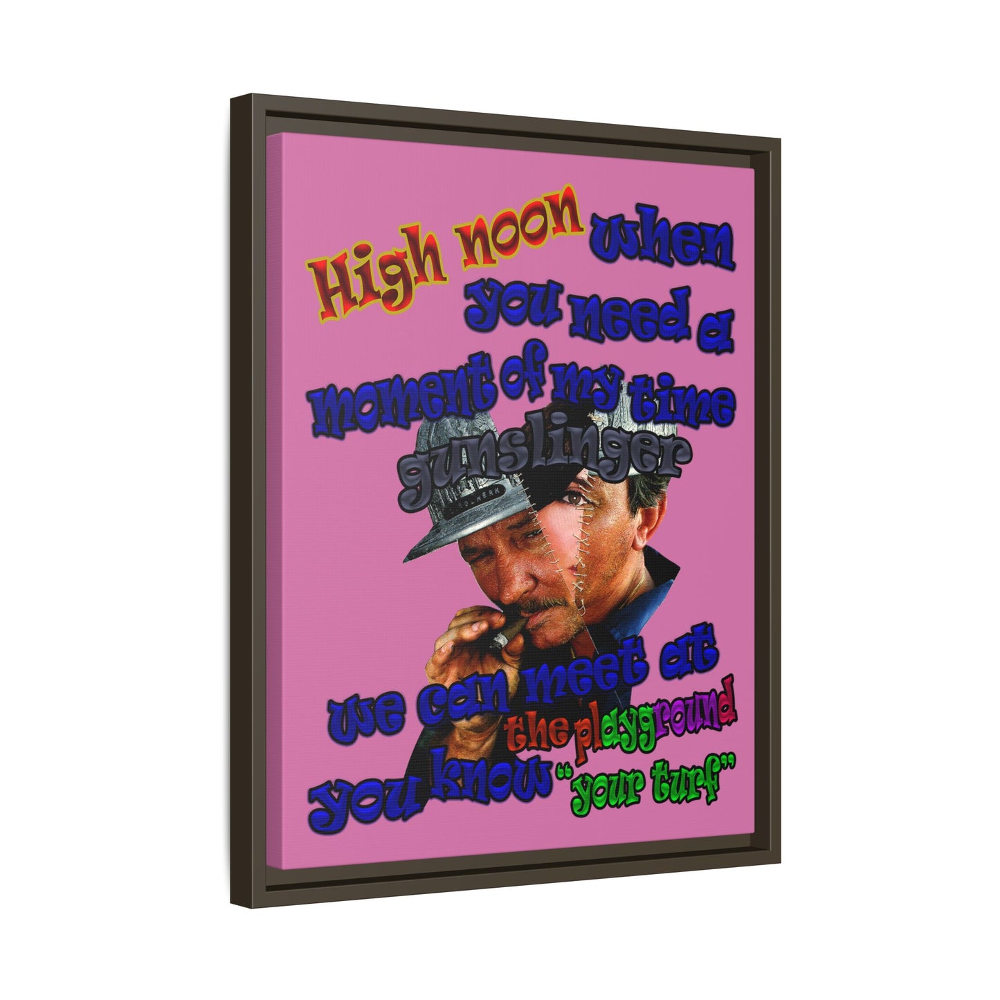 high noon - framed canvas art (light pink)