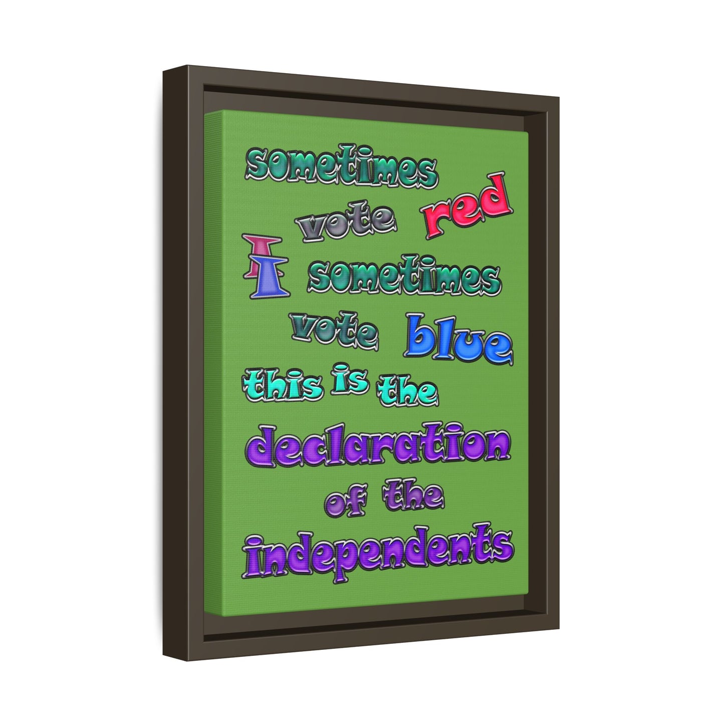 declaration of the independents - framed canvas art (green)
