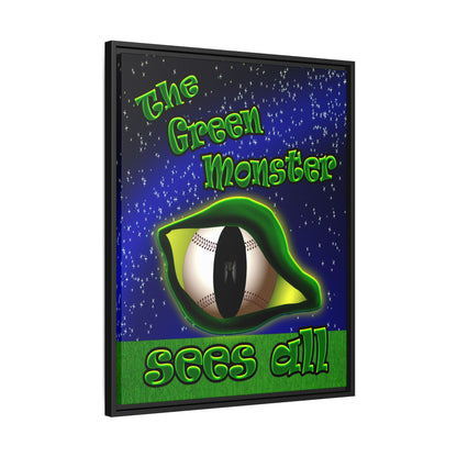 green monster - framed canvas art ('snoops' background)
