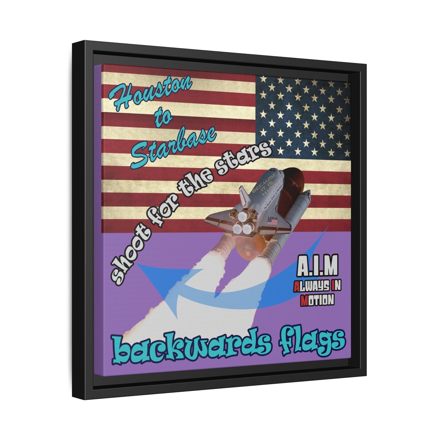 shoot for the stars - framed canvas art (light purple)
