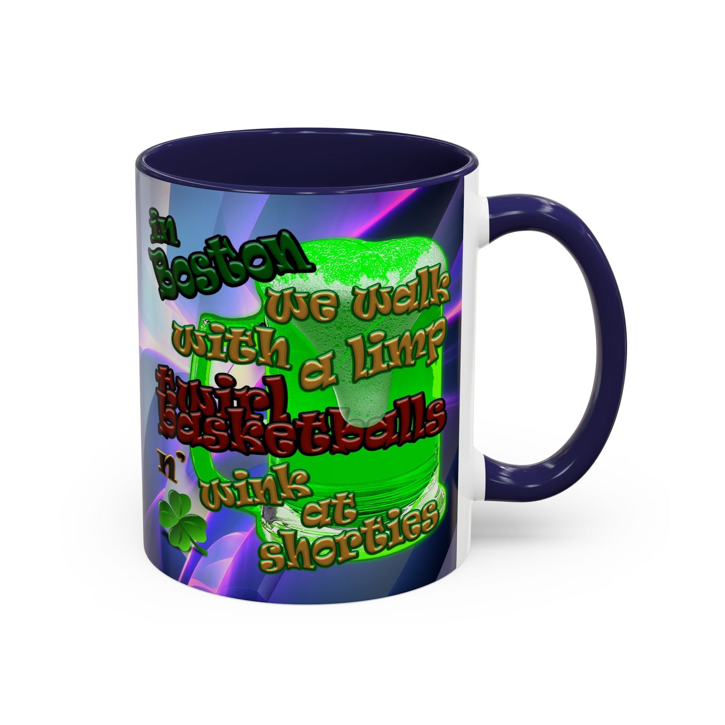 celtics logo - Accent Mug (grey-pink wave)