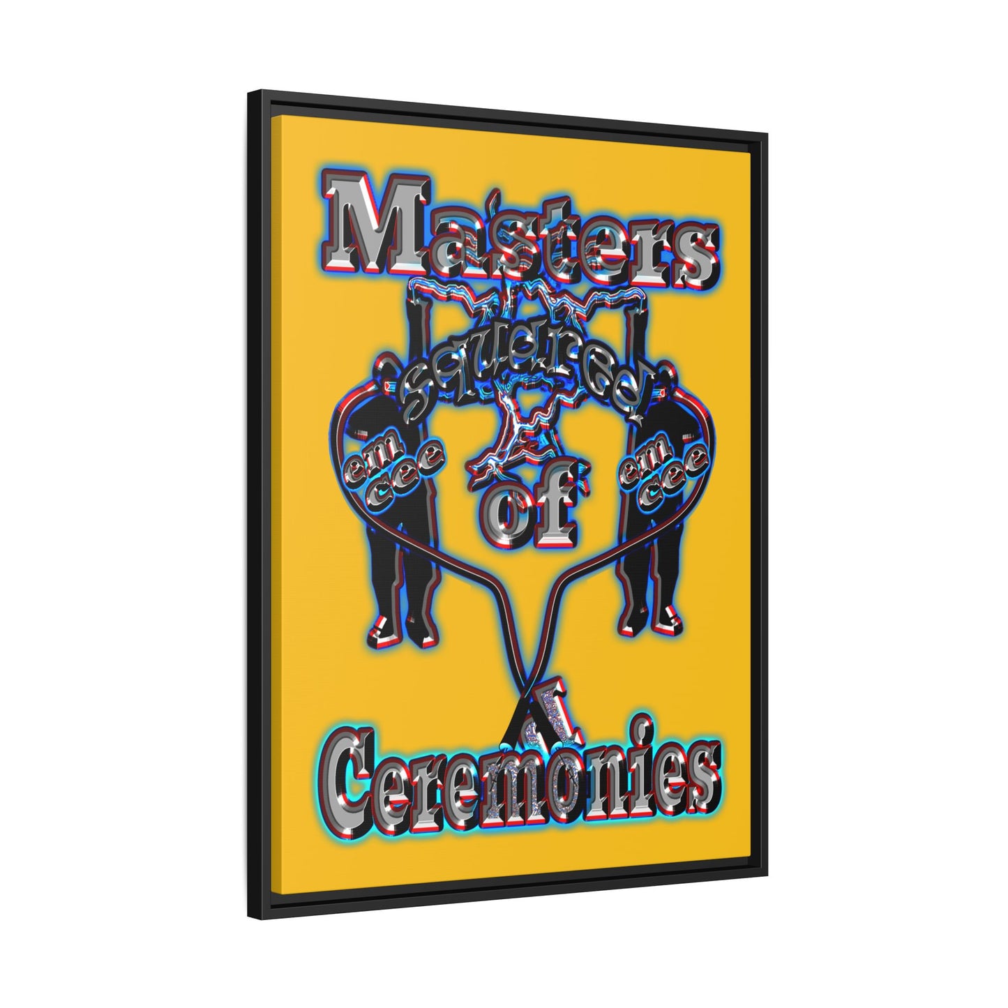 em cee squared - framed canvas art (yellow)