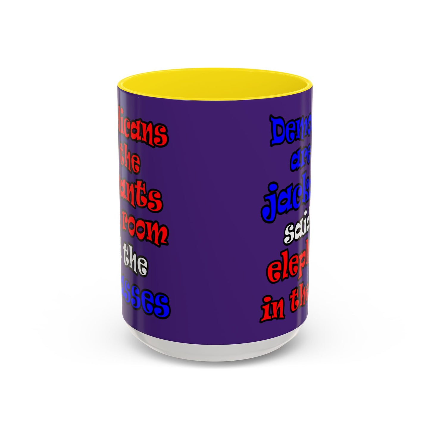 donkeys and elephants - Accent Mug (purple)