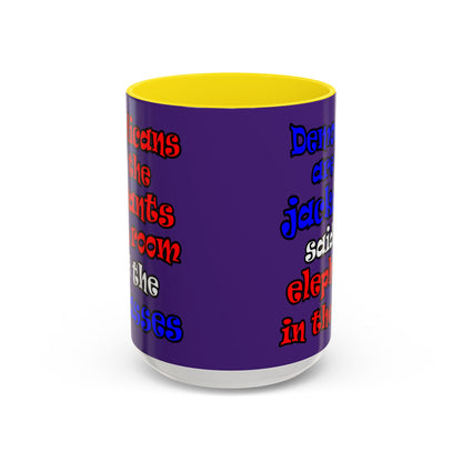 donkeys and elephants - Accent Mug (purple)