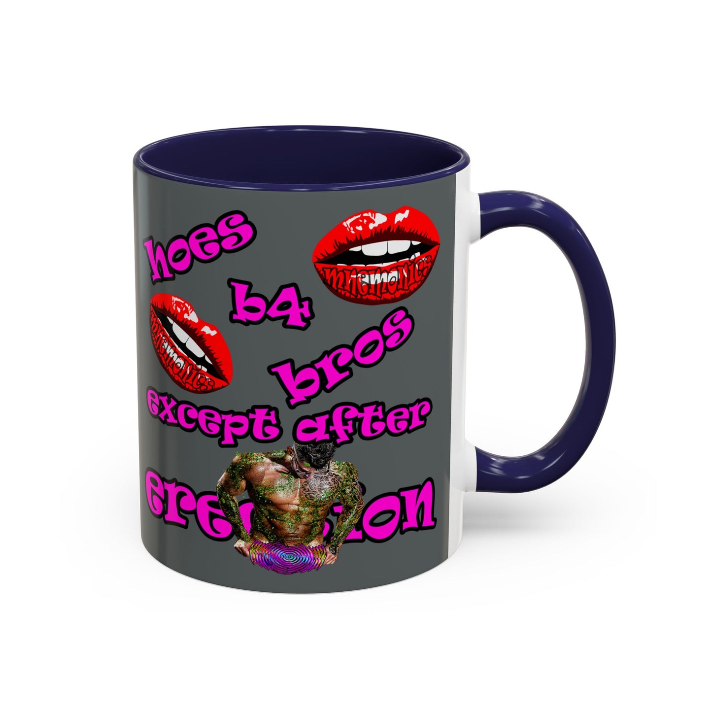 hoes b4 bros - Accent Mug (dark grey)