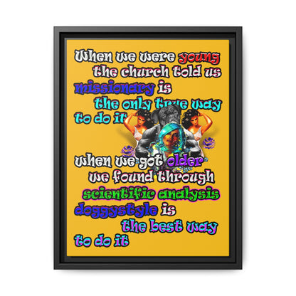 doggystyle - framed canvas art (yellow)
