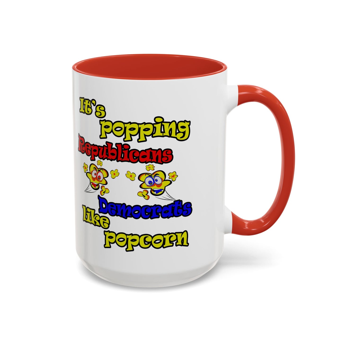 popping like popcorn - Accent Mug (white)