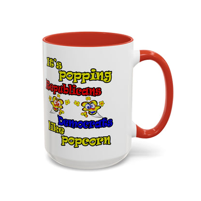 popping like popcorn - Accent Mug (white)