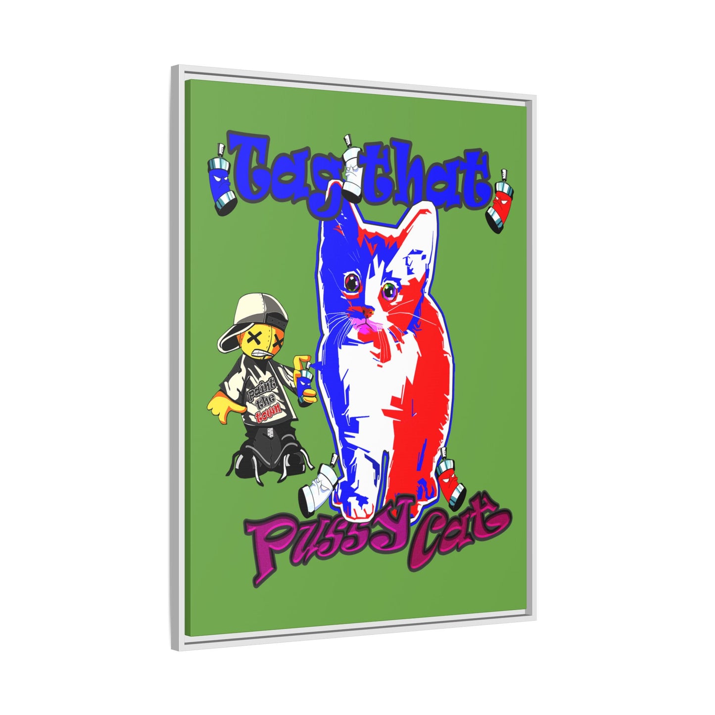 tag that - framed canvas art (green)