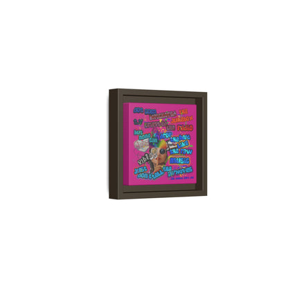 drop the beat - framed canvas art (pink)
