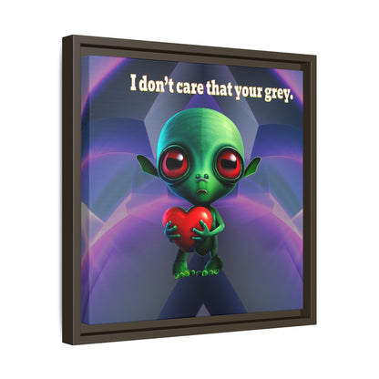 I don't care that your grey - framed canvas art (grey-pink wave)