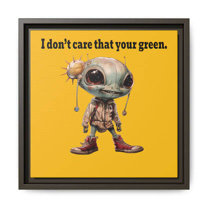 I don't care that your green - framed canvas art (yellow)