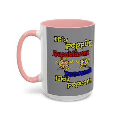 popping like popcorn - Accent Mug (grey)