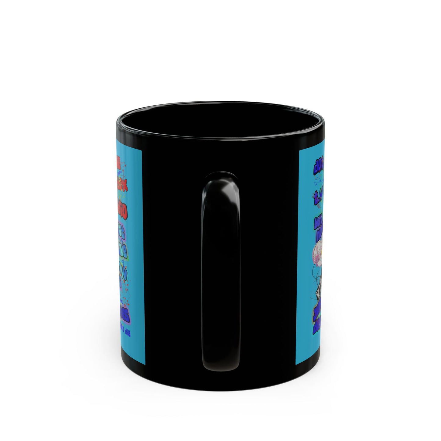 drop the beat - Black Mug (turquoise)