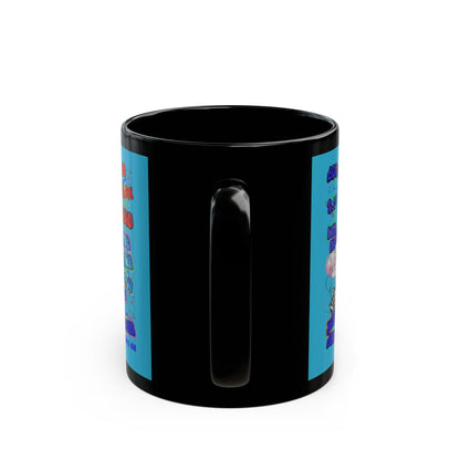 drop the beat - Black Mug (turquoise)