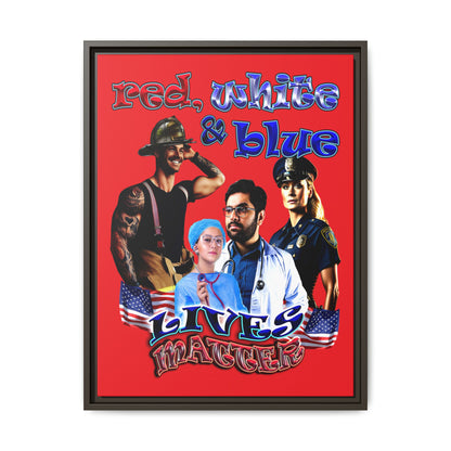 rw&b lives matter - framed canvas art (red)