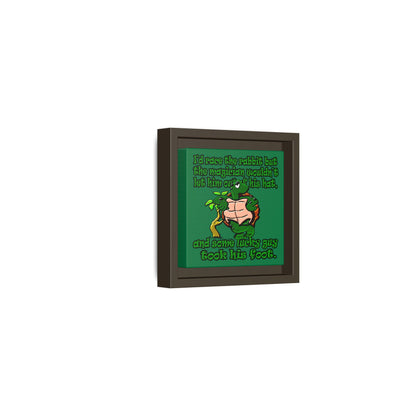 turtle race - framed canvas art (dark green)