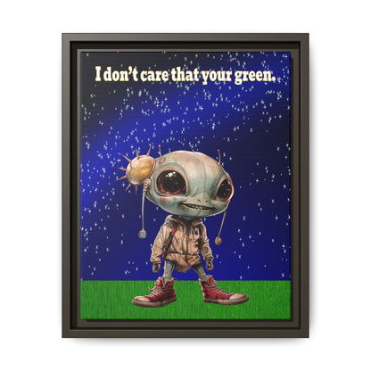 I don't care that your green - framed canvas art ('snoops' background)