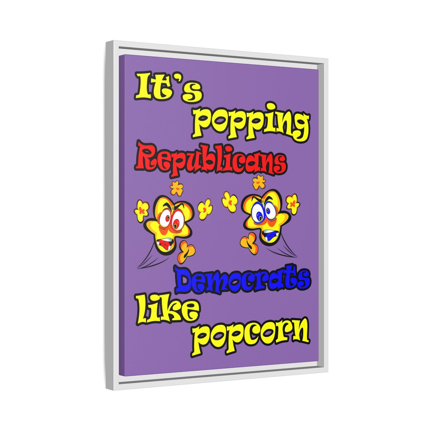 popping like popcorn - framed canvas art (light purple)