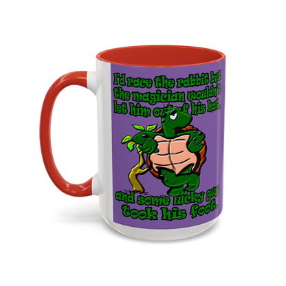 turtle race - Accent Mug (light purple)