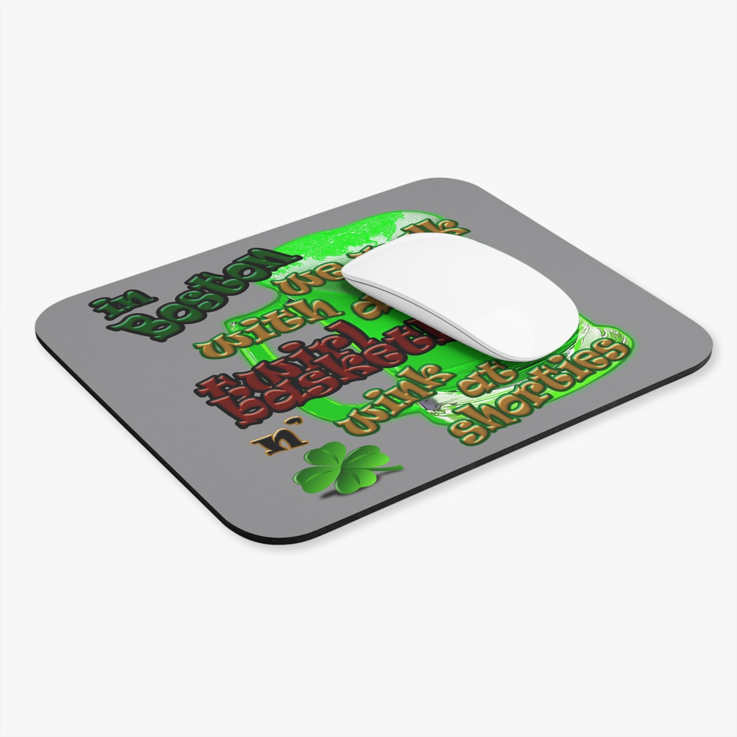 celtics logo - Mouse Pad (Rectangle) (grey)