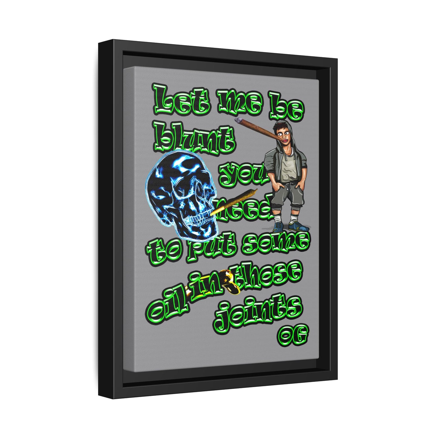 og - framed canvas art (grey)