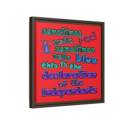 declaration of the independents - framed canvas art (red)