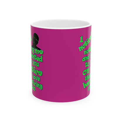 noticed you noticing - White Mug (pink)